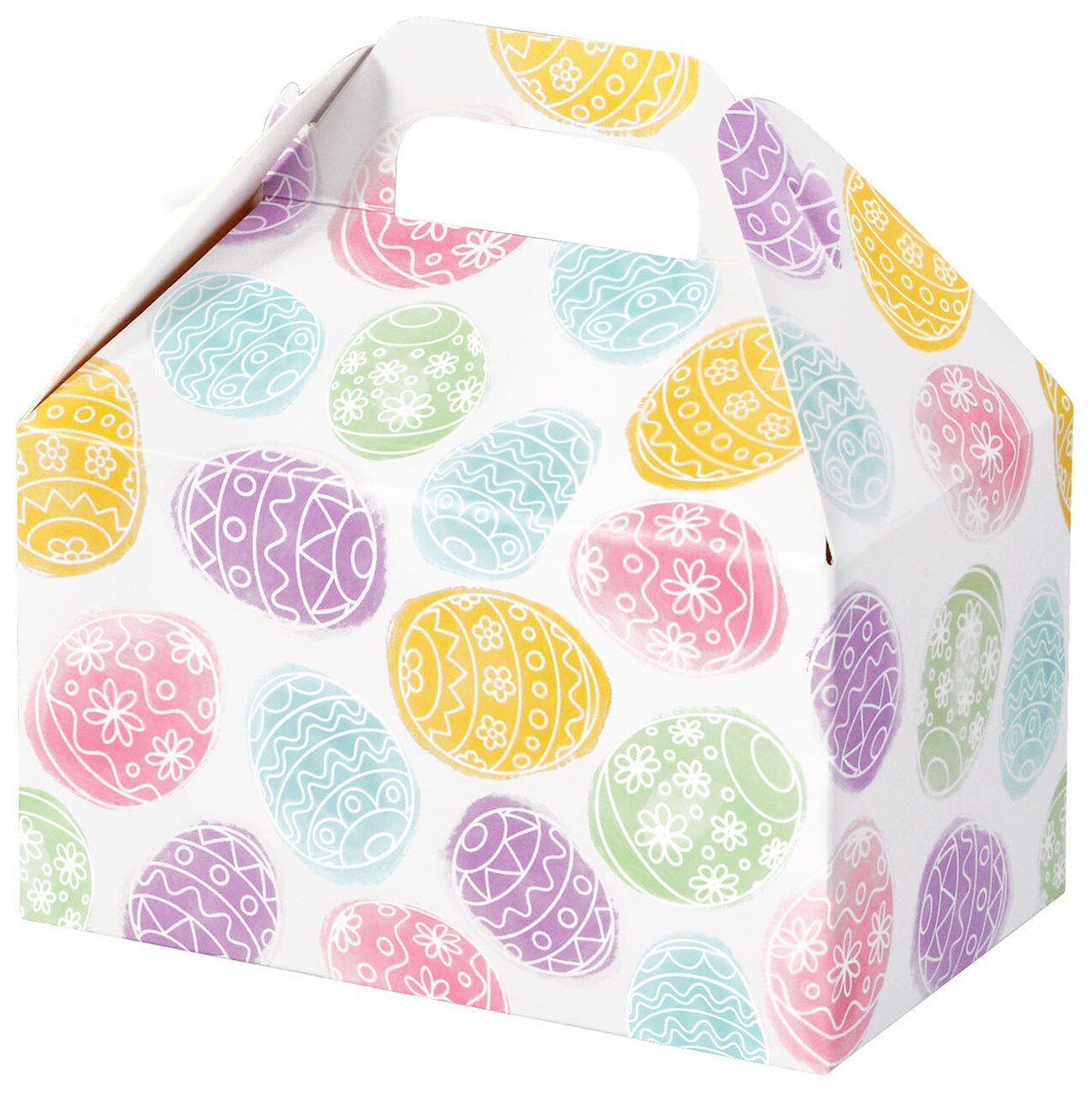 Pack/6: Easter Eggs Party Favor Gable Box - 6 x 3-3/4 x 3-1/2"